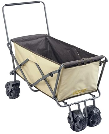 Uquip faltbarer Bollerwagen Buddy boulder I klappbarer Handwagen mit 100 kg Traglast I Transportwagen mit extra breiten Rädern I ideal für Ausflüge, Camping, Strand & Garten