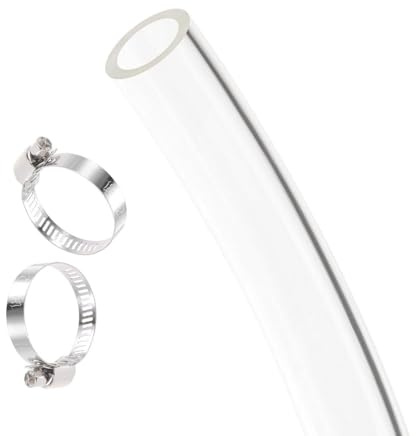 TA-VIGOR 8mm ID 10mm OD PVC Clear Vinyl Tubing, 3M Length Plastic Tube, Food Grade Flexible Water Pipe with Clamps for Transfer Water, Oil, Air, Garden Irrigation, Water Hose, Fish Tank, Aquarium