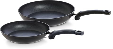 Fissler Adamant Classic/Pfannen-Set (2-teilig, Ø 24 + 28 cm) – kratzfeste, wasserbasierte Antihaft-Pfannen aus recyceltem Aluminium, induktionsgeeignet, Premium Qualität Made in Germany