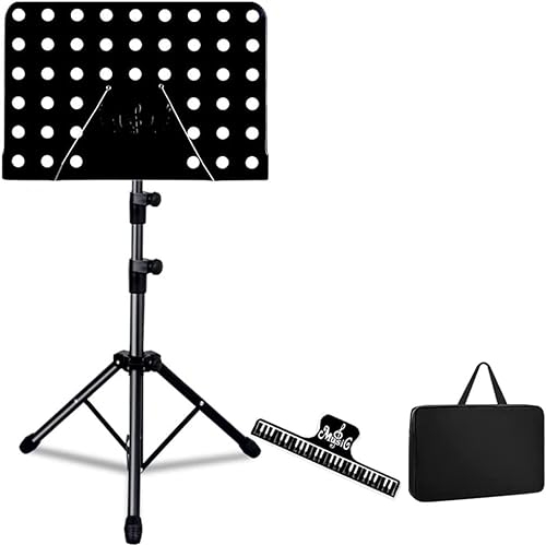 Soporte plegable for partituras 2 en 1 de doble uso, soporte for libros de escritorio, ligero, portátil, ajustable con bolsa, soporte for partituras con clip for partituras for interpretación instrume
