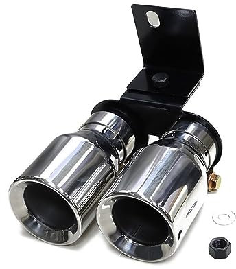 UTONGMU Auspuff Schalldämpfer 1 Stück 80 Mm Doppeldüsen-Auspuffanlage Edelstahl Auto-Auspuffspitze Für BM&W F30 320i Decortive Schalldämpferspitze(Silver A)