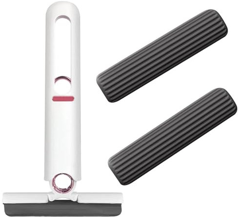 1 Varilla, 2 Esponjas, Trapeador de Esponja Autoapretable, Mini Fregona de Limpieza de Escritorio Lavable a Mano, Mini Fregona Portátil Autoexprimible, para Encimeras de Cocina