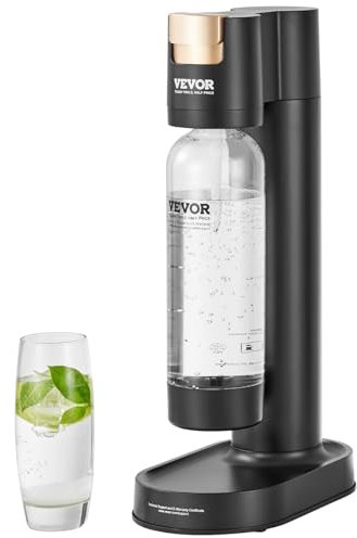 VEVOR Máquina para Hacer Agua con Gas, Máquina para Hacer Refrescos para Carbonatar en el Hogar, Kit de Inicio de Agua con Gas, Compatible con Cilindro de CO₂ de 60 Litros Atornillado, Negro