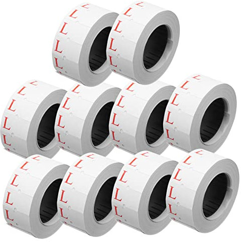 STOBOK 10 Rollen Kleidergrößenetiketten - Klebeaufkleber Für L-größen 500 Etiketten/rolle Einfach Zu Verwenden Papiermaterial