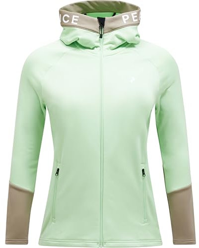 Peak Performance Damen Rider Zip Hoodie Jacke, vivid green-avid beige, M