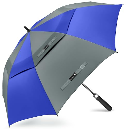 ZOMAKE Paraguas de golf grande resistente al viento,resistente al viento,62 pulgadas, paraguas de golf grande,doble toldo ventilado para hombres,paraguas extragrande de gran tamaño con(Gris Azulado A)
