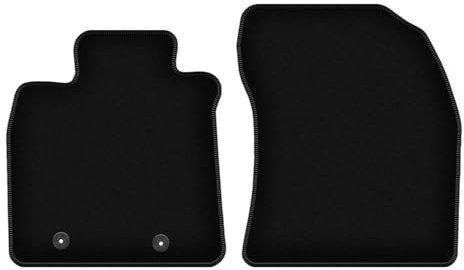 Wielganizator Velours Vorne Fußmatten passend für Toyota Avensis III T27 (2009-2018) | Qualität: Basic - Genaue Passform, rutschfeste Untregrund 2-teilig - Schwarz