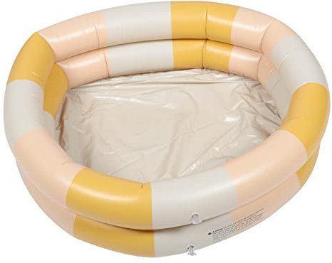 Toddmomy Piscine Gonflable Ronde pour Garçon Et Filles 90 Cm Vintage Rayé Jaune Piscine pour Bébés Extérieure Jardin Rafraîchissante Pliable Facile à Transporter
