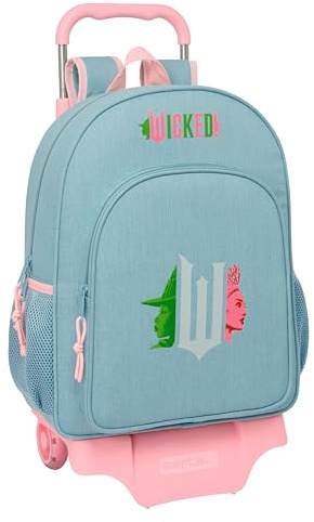WICKED - Zaino scuola grande con carrello, zaino bambino, zaino per bambini, adattabile a carrozzina, ideale per bambini in età scolastica, comodo e versatile, qualità e resistenza, 33 x 15 x 42 cm