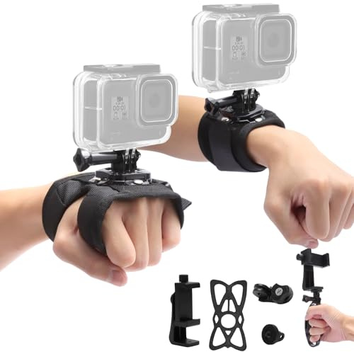 Leichte Halterungen für Actionkameras,Handgelenk- & Armband Set, komfortabel und stabil, vielseitig einsetzbar,Kompatibel mit den meisten gängigen Action-Kameras und Smartphones für Sport, Reisen