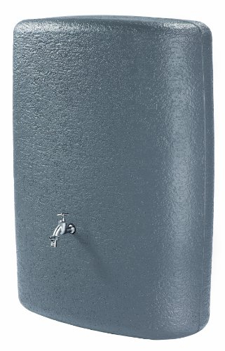 GARANTIA Terranova Regentonne 275 Liter Graphite Grey - Wandtank, Wassertank, Regenfass, Regenwassertonne, Regenwassertank, Wasserbehälter, Wasserfass, Wassertonnen für Garten, Wassertonne