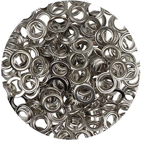 100 Metall Ösen 14 mm mit Scheiben – rostfrei, ohne Werkzeug – große Ösen für Planen, Leder, Stoffe, Vorhänge – DIY Zubehör Set für Handwerk, Basteln, Outdoor & Reparatur (silber)