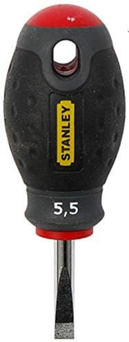 STANLEY 0-65-400 Tournevis Électricien 5,5 X 30 Mm Gamme FATMAX - Fabriqués En France - Lame En Acier - Sablage De L'Empreinte - Poignée Soft Grip - Liaison Quasi Incassable - Anticorrosion