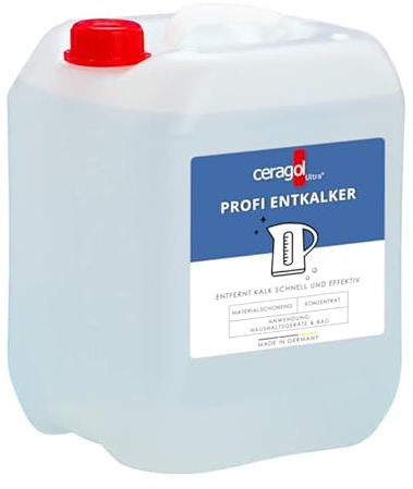 ceragol ultra Profi-Entkalker – hoch-konzentrierter Kalk-Reiniger für Küche und Bad, Flüssig-Entkalker für eine schnelle Entkalkung, 10 l für ca. 100 Anwendungen
