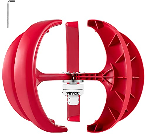 VEVOR Turbina Eolica a Forma di Lanterna con 5 Pale Generatore Eolico 100W / 12V con Controller Integrato, Uso per Sistemi di Monitoraggio, Case Mobili, Barche da Pesca, Marine e Altro Usi di Ricarica