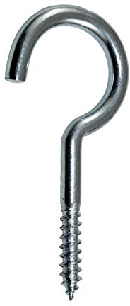 SN-TEC Schraubhaken/Deckenhaken Edelstahl A2 Rostfrei gebogen 50mm (10 Stück)