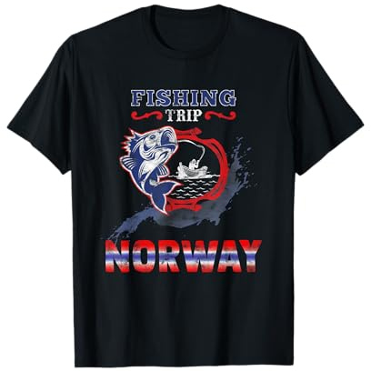 NORWAY - Angel Tour nach Norwegen mit Flagge T-Shirt