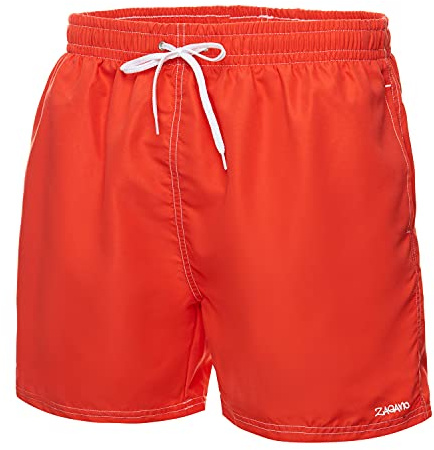 Zagano Badbyxor herr, boxershorts, strandshorts – badbyxor män – badshorts herr – badshorts – badshorts för män, korta byxor – träningsbyxor tillverkade i EU, morötter, XXL