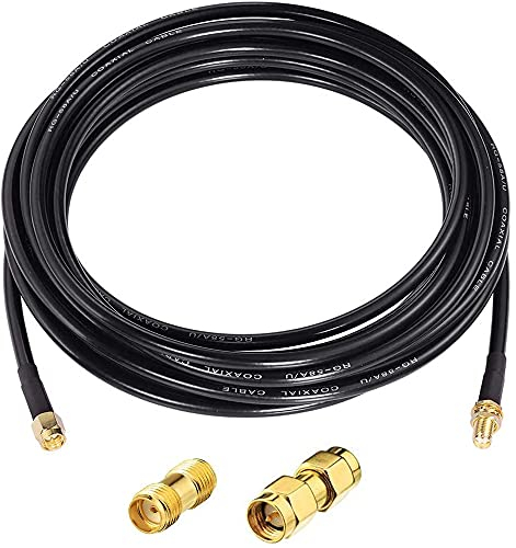 Greluma 5m cavo coassiale SMA maschio a SMA femmina Bulkhead RG174 + Kit adattatore coassiale RF da 2 pezzi per attrezzatura SDR Antenna Ham Radio, Antenna 3G 4G LTE, ADS-B, GPS