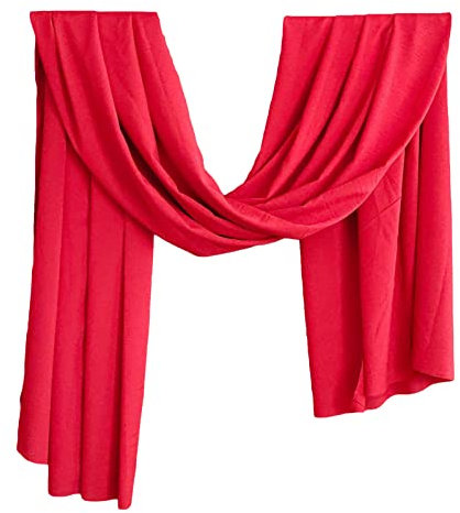 ZOYIEP Vorhäng- Querbehang Transparente Freihanddeko Hochzeitsbogen,Gardinen Voile für Schlafzimmer Wohnzimmer Hochzeit Deko (Rot,150x700cm)