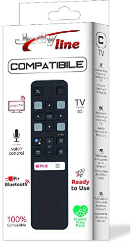 Jolly Line Telecomando di ricambio per Smart TV compatibile TLC - con simbologia come originale - Pronto all’uso - RC802V