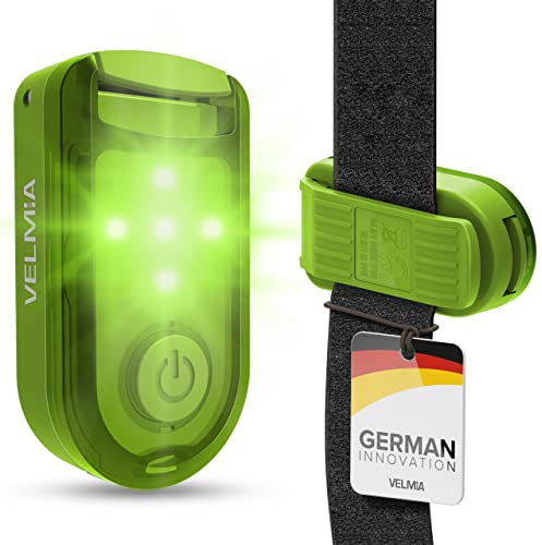 VELMIA Sicherheitslicht [2er Set] für maximale Sicherheit durch Sichtbarkeit I Reflektoren für Kinder, mit Anti-Break Clip Halterung und Klettbänd zur optimalen Befestigung, LED Beleuchtung, Hund