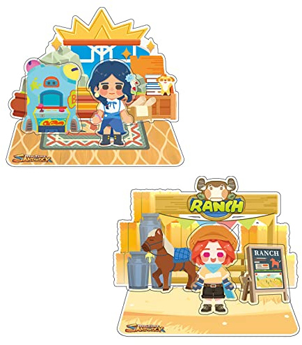 Pathea My Time at Sandrock Action Figure Stand, Anime Figures Acrylic Stand with Multi Scene, Ornaments Cardboard Cutout Collection Model Toy Desk Decor Party Supplies for Fans 4.7″x3″x2.4″(Option3)