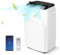 COSTWAY Climatiseur Mobile Silencieux 5 EN 1, Clim 14000BTU Refroidissement Rapide,Chauffage,Ventilateur,Déshumidificateur,Mode Nuit, Climatisation Faible Conso,Wifi