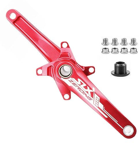Mountainbike Kurbelgarnitur Hohles Integriertes MTB Kurbelarm Set 170mm 64/104BCD Kompatibel Mit Einzel/Doppel/Dreifach Kettenblatt (Color : Red)