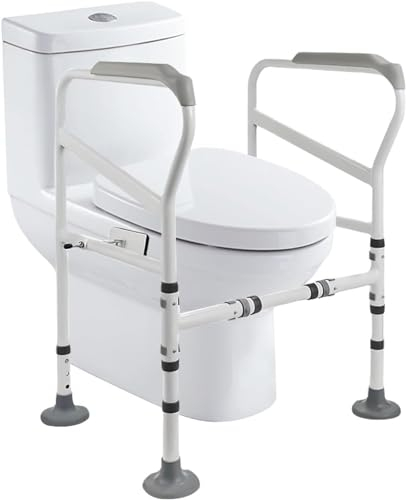 DaoGeSir Mobile WC-Aufstehhilf Toiletten Toilettenstützgestell Toiletten Stützgestell Haltegriff Für Bad WC Stützhilfe Mit Rutschfesten Füßen Stützgriff Halteschiene Sicherheit Rahmen