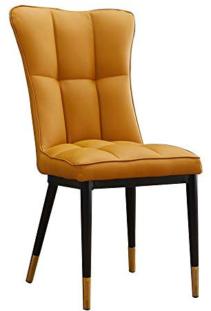 KOHARA Ergonomischer Loungesessel, PU-Lederstoff, postmoderner Ledersessel mit Rückenlehne, Leichter Stuhl, Esszimmerstuhl für Zuhause, für Restaurant, Wohnzimmer (Farbe: Gelb)