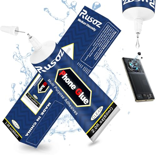 Rusoz Phone Glue 60ml Colle Ecran Smartphone Extra Forte Transparente Imperméable Colle Forte Tout Support Tous Matériaux, pour le Bricolage et Diverses Restaurations