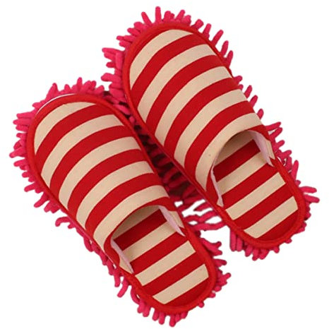 Anneome Pantoufles De Nettoyage Multifonction Microfibre Chenille Antidérapantes Unisexes pour Sols Bois Et Carrelage Mules Lavables pour Maison Et Vitre Balayant Poussière Ro