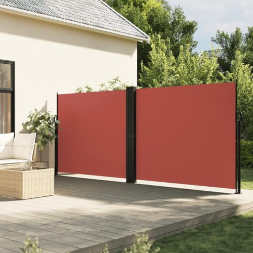 Sufrk Seitenmarkise Ausziehbar Balkon Sonnenschutz Balkon Markise Sichtschutz Garten Terrakottarot 180x1200 cm