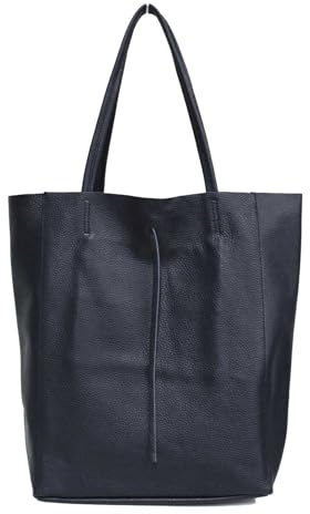 stylx Made in Italy Damen Leder Tasche XXL DIN-A4 Shopper Tote Hobo Bag Henkeltasche Handtasche Umhängetasche Ledertasche Schultertasche Large mit Innentasche aus Leder