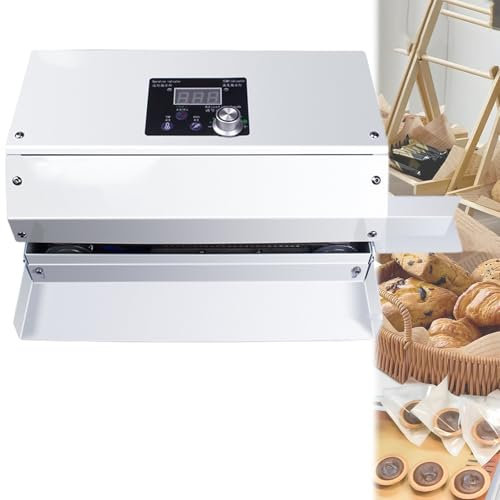 GESAIDES Sigillatrice a Nastro Continuo, Sigillatrice a Nastro Orizzontale Automatica, Controllo della Temperatura e Regolazione della velocità della Macchina Sigillatrice Continua