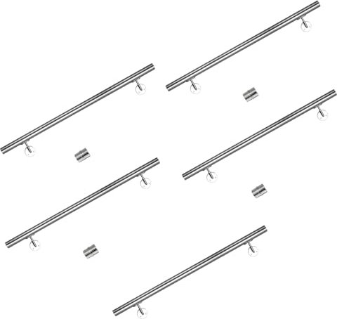 CAVATINY V2A Barandilla de Entrada de Acero Inoxidable para Escaleras, Parapeto, Pasamanos para Interior y Exterior (500 cm)
