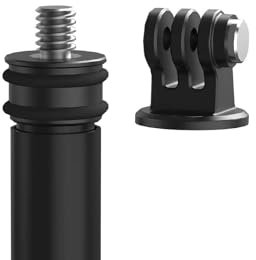 Qukaim Telesin - Varilla telescópica para selfies de 3 metros, fibra de carbono ajustable con tornillo de 1/4 pulgadas para una cámara de acción X/X2/One R/X3