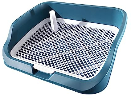 Aymzbd Hundetoilette, Haustier PIPI Toilette, Hundetöpfchen Tablett, Wiederverwendbare Hundetöpfchenpfanne, für Drinnen Und Draußen, Töpfchentrainer Ecke für, Blau