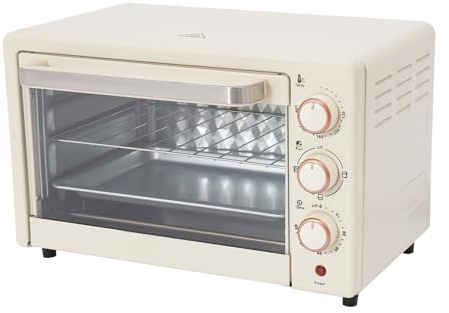 22L Weiß Elektrobackofen, Mini-Backofen mit einstellbarer Temperatur und 60-Minuten-Timer, für Familien, Partys, Grillpartys, Snackbars 42 * 25 * 37cm