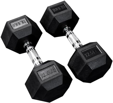 METIS Hexagon Kurzhanteln - Hanteln für Krafttraining (als Paar erhältlich) | 2,5kg – 27,5kg | Gewichte Hantel | Fitness Geräte Zuhause | Dumbbell Set (35kg)