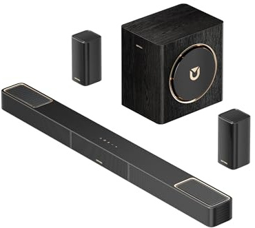 ULTIMEA Skywave X40 5.1.2ch Sound Bar for Smart TV w/Dolby Atmos, Wireless Surround Sound System for TV, 530W Soundbar with Wireless Subwoofer, GaN Amplifier, 4K HDR Pass-Through, HDMI eARC