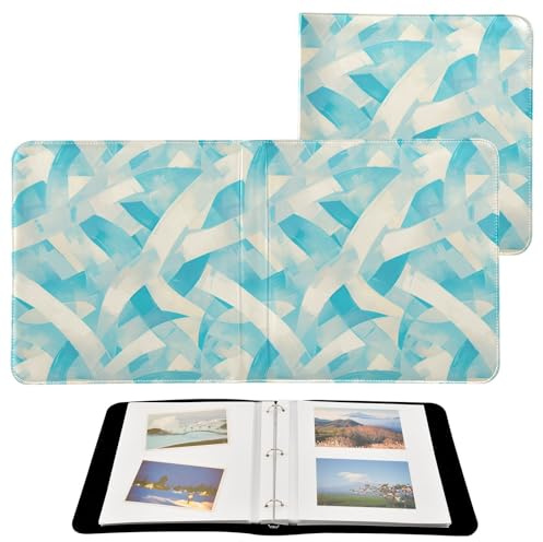 Álbum de fotos con cinta verde azulado, para fotos de todos los tamaños, páginas autoadhesivas de 4 x 6, 5 x 7, 6 x 8 pulgadas