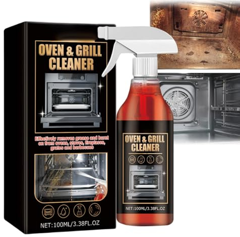Oven & Grill Cleaner 100ml Oven Cleaner Spray,Heavy Duty Oven Grill Barbecue Cleaner Spray, Powerful All Purpose Degreaser for Kitchen Hobs, Effective Multi Surface Stain Remover