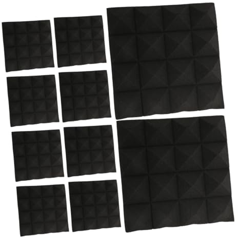 Parliky 10stücke Akustikpaneele Selbstklebend Dicke Schalldämmplatten für Wände Pyramiden-design zur Schallabsorption Hochdichtes Material