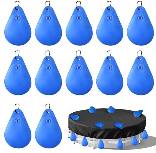 HUIKUANGEU Poolabdeckung Gewichte Wassersack,12 Stück Pool-Wasserbeutel,Pool Beschwerungssack,Winter Pool Abdeckplane Beschwerungssack,Verdicktes Pool Wandtaschen,für Schwimmbadabdeckung