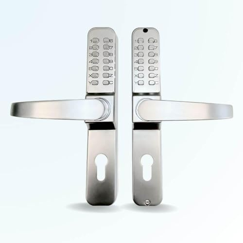 Serrure à code mécanique BT07 Double Contrôle d'accès pour porte ou portillon, Code Entrée et Sortie, Argent