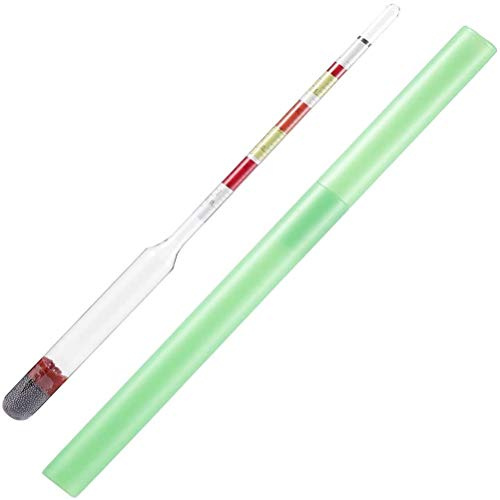 AUNMAS Hydrometer Alkohol, Dreifache Skala, Glas-Alkoholmeter, Brix-Messgerät, Kleiner Taschen-Alkoholtester für das Heimbrauen von Wein und Bier (Sortierte Farbe)
