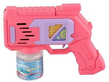 Dpofirs Automatisk Såpbubbla Maskinleksak med Kraftfull Motor, LED, Läckagesäker Design, för Bröllop, Grillar och Poolfester, Gjord Av ABS-material (Rosa)