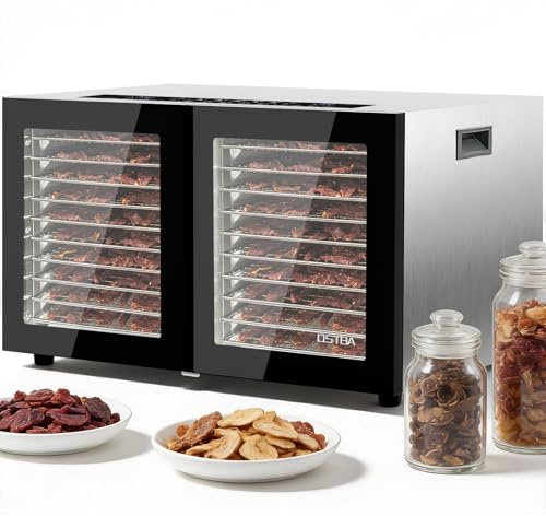 OSTBA Food Dehydrator with 20 Trays, 1300W Dryer, 95–180°F Temp, 48H Timer